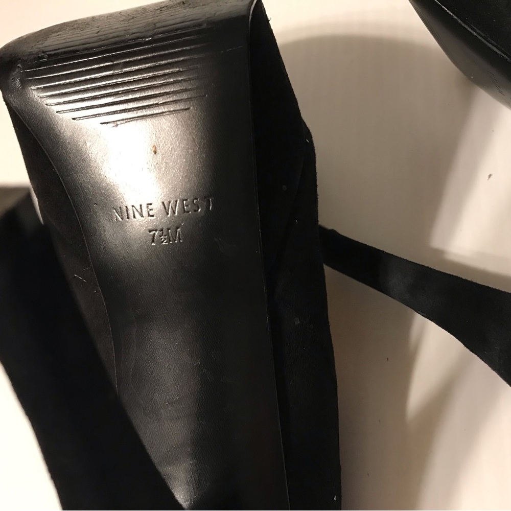 Nine West high heels platform black faux suede size 7.5 - Picture 9 of 10